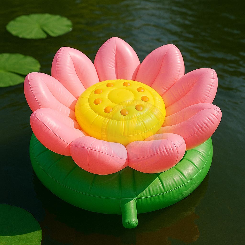 Inflatable Lotus Flower Decoration Lights Waterproof PVC Tarpaulin Custom Logo Printed Weather Resistant Event Wedding Stage