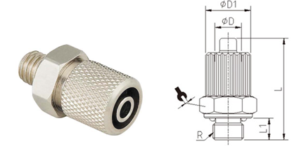Miniature Brass Pneumatic Tube Fittings Straight / Branch Tee Type
