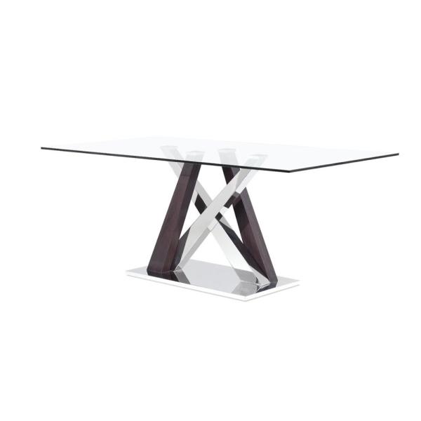 Tempered Glass 150cm Chromed Steel 52kgs Modern Dining Table
