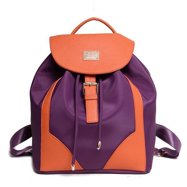 2016 new nylon with PU leather travel bag hit the color shoulder bag Mummy College fashion women's backpack