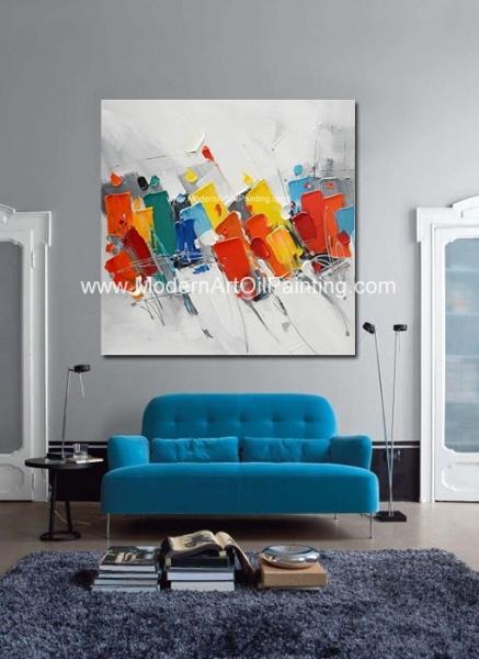 Óleo abstrato colorido em pinturas Art Acrylic Paintings moderno da lona