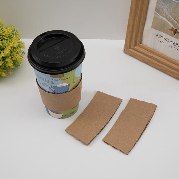 Customized Logo Disposable Double Corrugated Paper Cup Sleeve for Hot and Cold Drinks