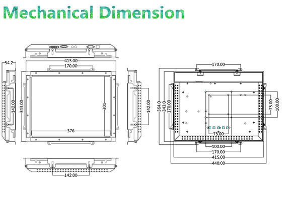 Tela táctil infravermelho da exposição do LCD do quadro aberto de 19 polegadas multi para o jogo de computador