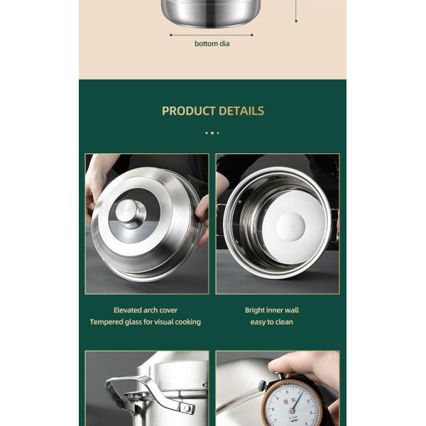 Wholesale TOP Seller 30cm Multipurpose Stock Pot Cookware 18/8 Stainless Steel Steam Cooking Pot With Visual Lid