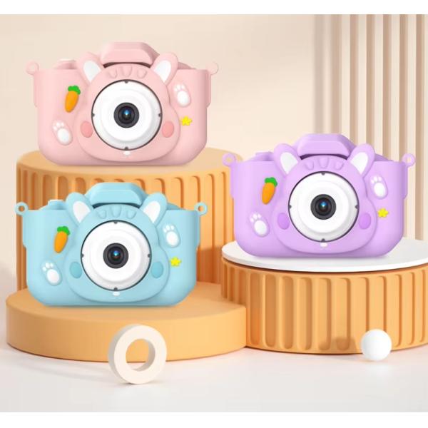 Appareil photo numérique pour enfants X11S Mini à double objectif 1080P, motif lapin de dessin animé, pour enfants