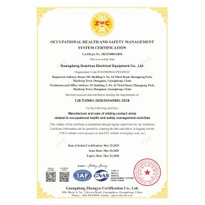 Guangdong Guanhua Electrical Equipment Co., Ltd. Certifications