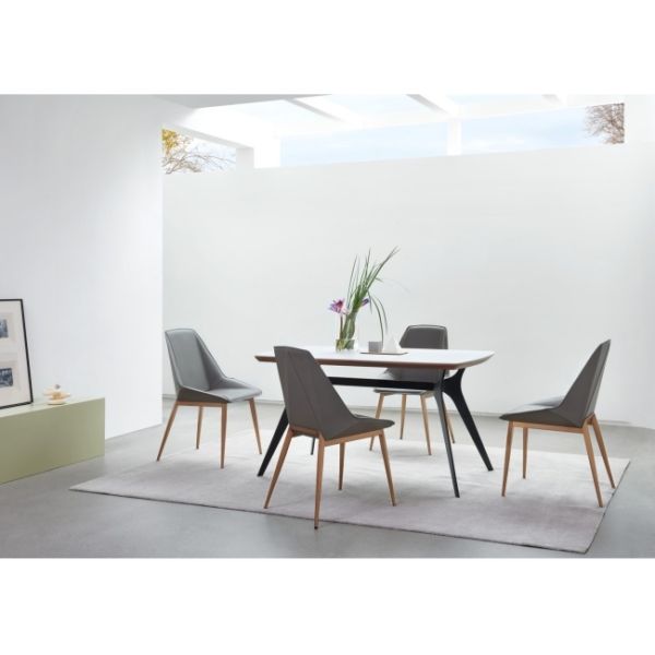 Modern Style Upholstered Dining Chair With Rose Gold Stainless Steel Frame