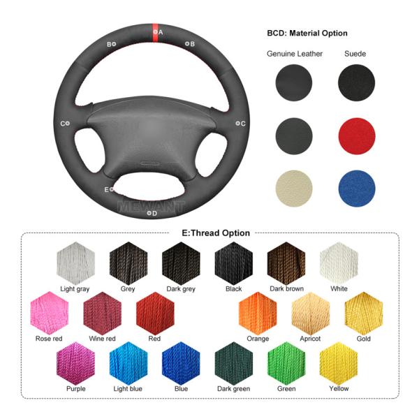 Hand Sewing Full Black Suede Steering Wheel Cover for Citroen Xsara Picasso 2003-2010 Peugeot Partner 2003-2008