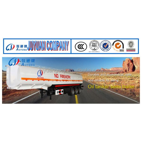 42 000L Aluminum Oil Tanker Trailer with 4 Inch Manhole Cover and Dual Line Braking System