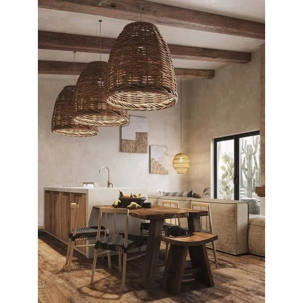 Kitchen Pendant Lamp Resort Hotel American Natural Handmade Real Rattan Pendant Lamp(WH-WP-119)