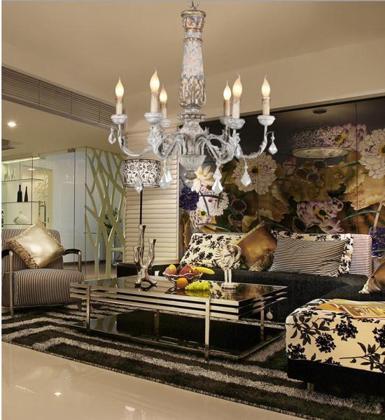 Wooden Iron Chandelier Lighting Vintage Crystal Lustre vintage chandelier(WH-CI-110)