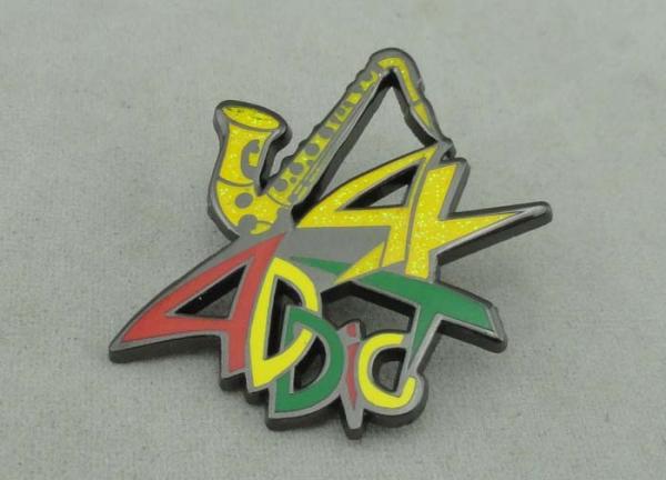 ADDC Soft Enamel Pin Zinc alloy And Glitter Black Nickel Plating 1.5 inch