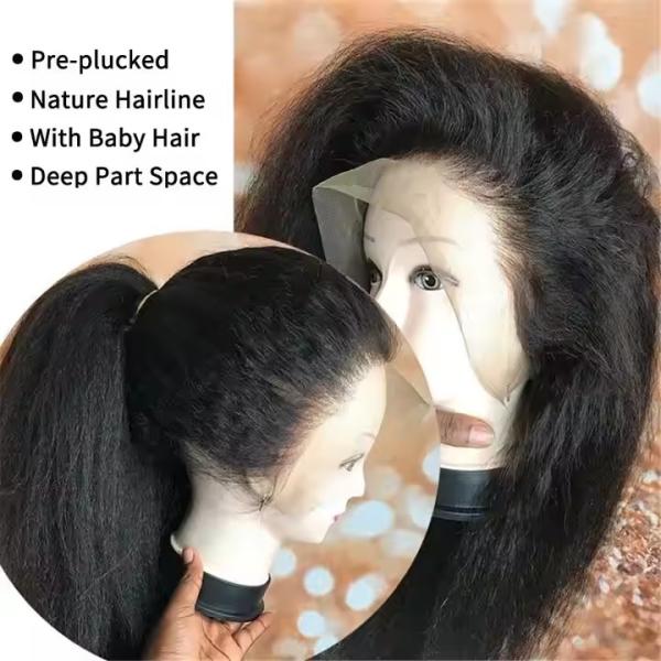 Yaki or  Kinky Straight Hd Swiss Lace Frontal Wigs Human Hair Wigs Lace Front Brazilian Full Lace Front Wigs for Black Women
