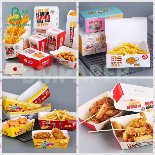 300gsm Food Grade Kit 6 Greaseproof White Cardboard For Fried Chicken Packaging 300 грамм Пищевой комплект 6 Белый картон для упаковки жареной курицы
