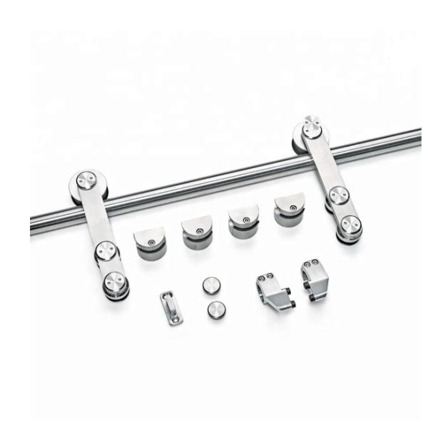 Modern Design Round Tray Sliding Barn Door Hardware Kit for Double Hanging Rail System