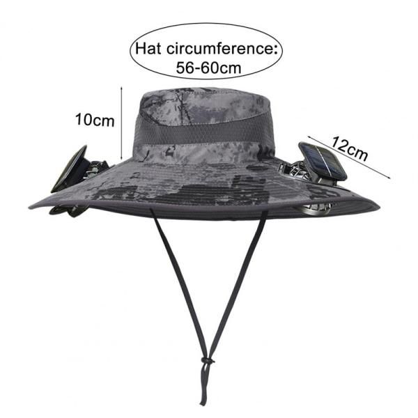 Chapeau de soleil à large bord extérieur avec ventilateur solaire, casquette personnalisée en gros, chapeau de pêche portable