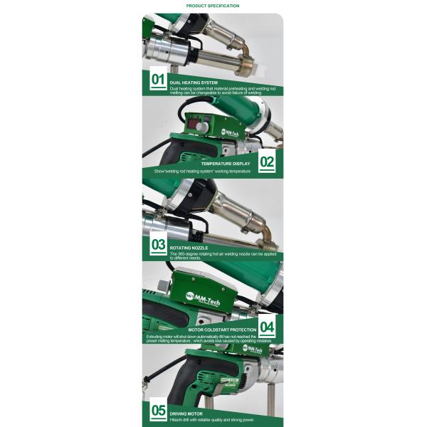 Plastic Welding SWT-NS600A Hot Air Hand Extruder For Polypropylene Pipe