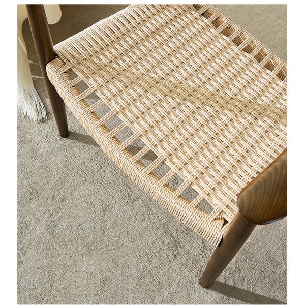 Weave Seat With Arm Modern Restaurant Leisure Black Wood Rattan Dining Room Chair