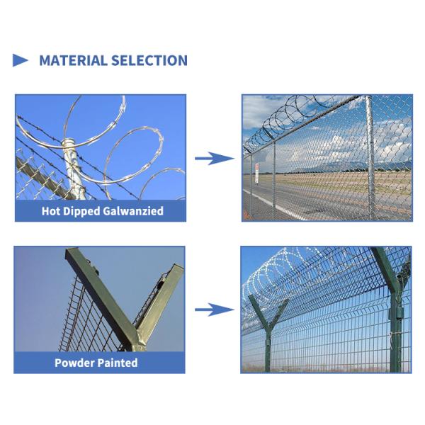High Durability 5mm Airport Security Fencing Sustainable
