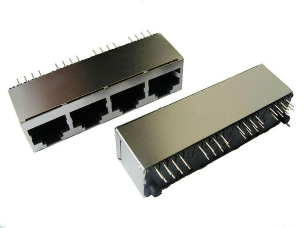 RJ45 connector 1x4 180°G/F
