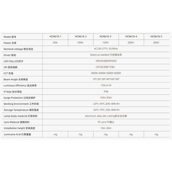 Высокоэффективный светодиодный светодиодный светодиодный стадионный лампа 50W-300W Новое коммерческое освещение IP66 для спортивного места, склада, аэропорта