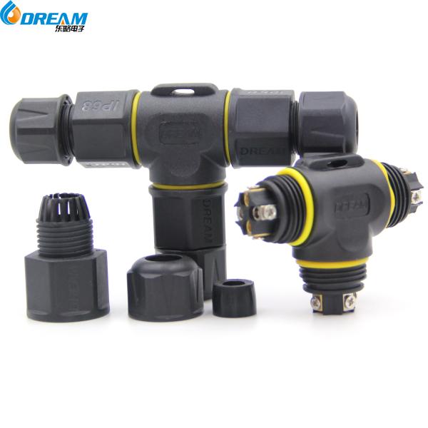 Outdoor T Type Quick Connect Electrical Cable Waterproof Brass Quick Connector for Power Applications