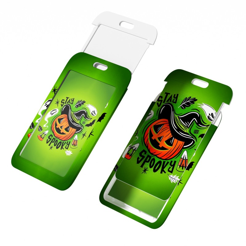 Casual Halloween Work Identity Badge Holder with Printed Logo and Lanyard Festival Auto Industry Specific ID Card Holder