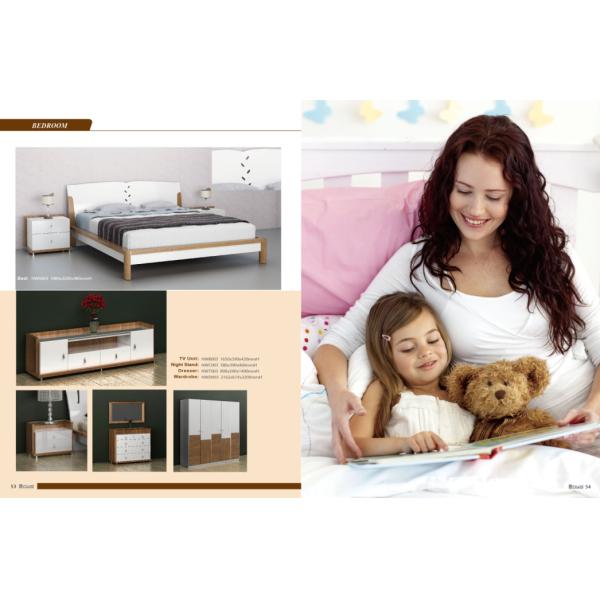 Particle Board Home Room Furniture Melamine Modern Simple Bedroom Set Double Bed