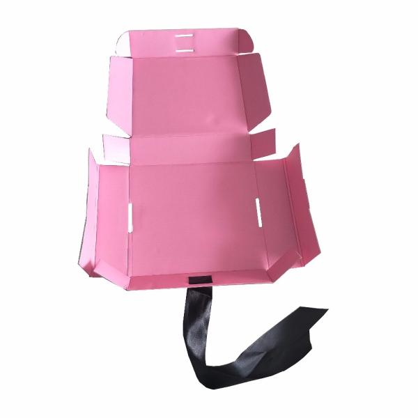 Pink Printing Paper Gift Box , 35 x 23 x 9cm Corrugated Shipping Boxes