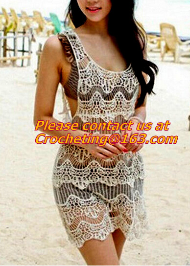 women clothing summer Hollow out belt sexy knitted crover up crochet beach dress