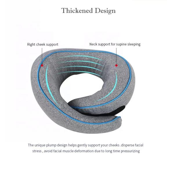 Knitted Cotton Travel Neck Pillow Memory Foam Airplane Head Support Soft Airplane Pillow