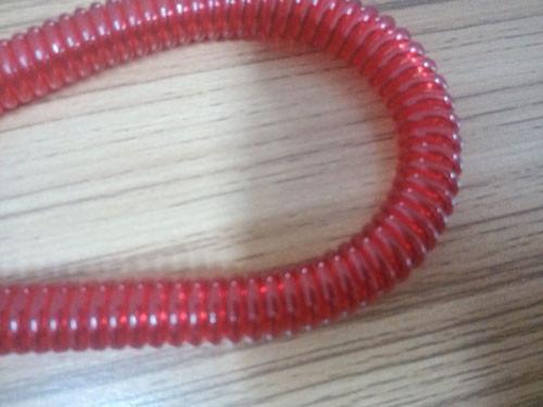 Long spring coiled lanyard chain w/2pcs small split rings end red color simple tool leash