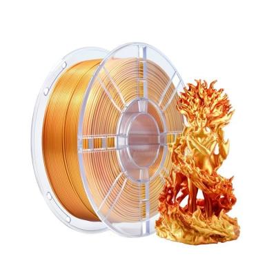 Filamento de PLA de resistência elevada para impressora 3D Filamento de impressão 3D de seda de ouro vermelho