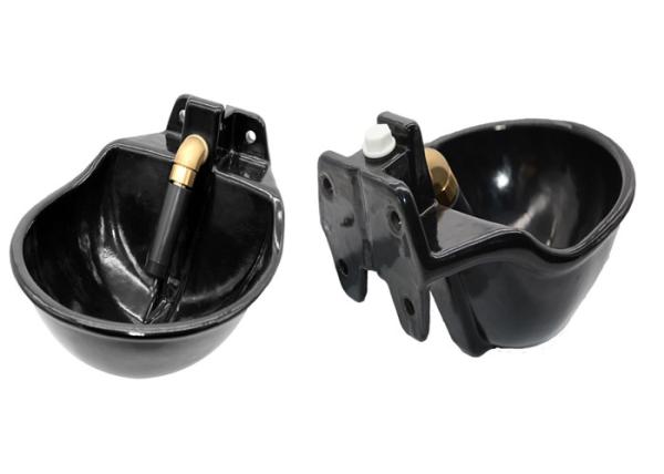 Wall Or Tube Mounted Livestock Water Bowl Black Powder Coated Surface