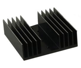 Black Anodized Aluminum Heat sink Extrusion Profiles , Aluminum Radiator