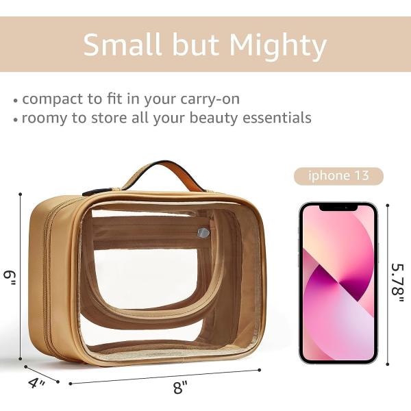 Lightweight Waterproof 2 Layer Travel Toiletry Bag Clear Makeup Bag With Zipper