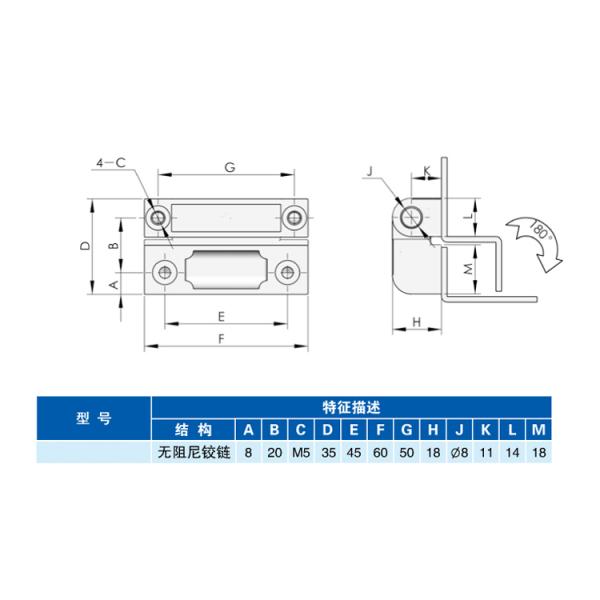 Zinc alloy Machine Cabinet Door hinge adjustable torque position control hinges CL219