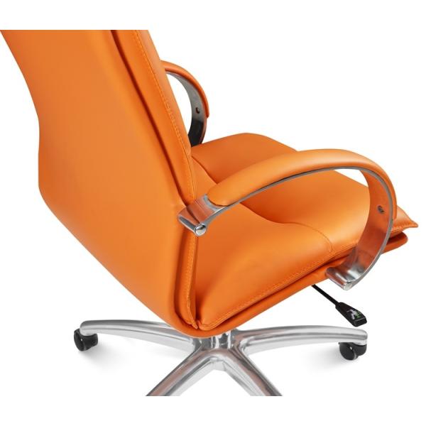 40HQ Ergonomic Leather Executive  Mid Back Revolving Chair Height Adjustment SGS