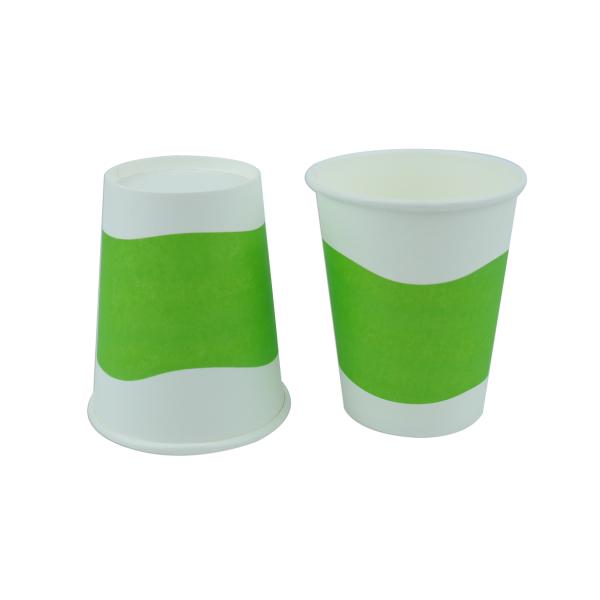 OEM / ODM Disposable Paper Cups 9oz Odourless Smell With Smoothful Round Rim
