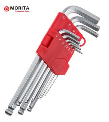 Plastic Holder Ball End Allen Key 9 Pce CR-V Steel 1.5mm, 2mm, 2.5mm, 3mm, 4mm, 5mm, 6mm, 8mm To 25° Angled Screwing