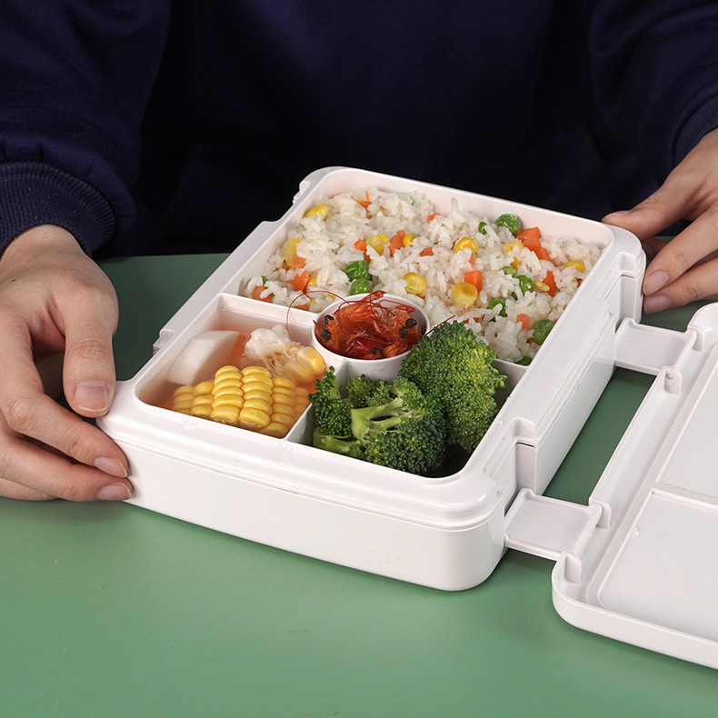 PP Bento Box Контейнер для обеда Противопожарное хранилище пищи 800-1000 мл Белое