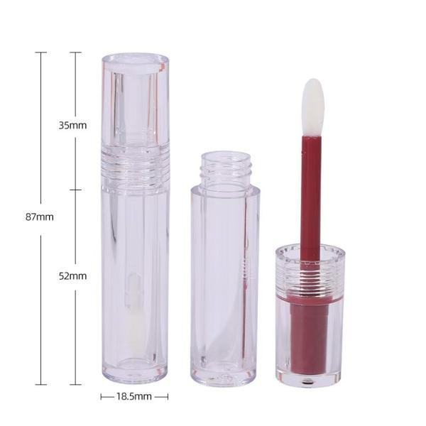 Estructura del material PETG/ABS tubo de brillo labial con revestimiento de color y capacidad de 4,5 ml