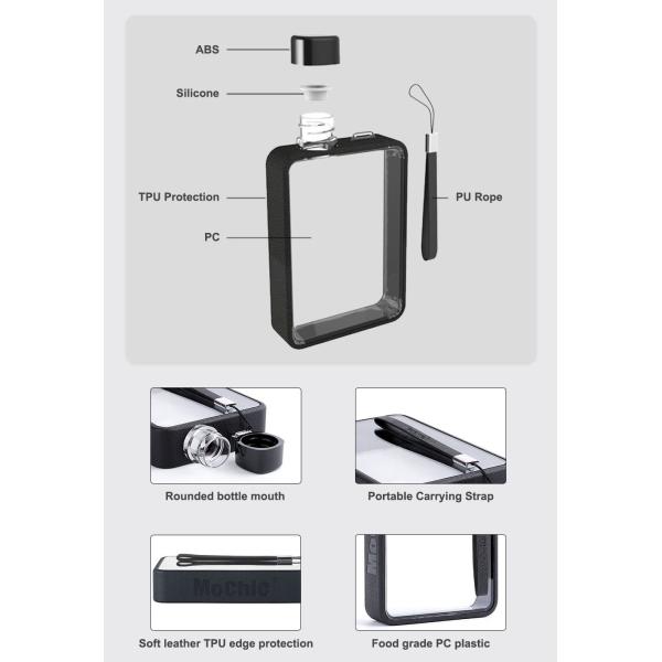 110*180*330mm Custom Flat Water Bottle for Gym and Outdoor Activities