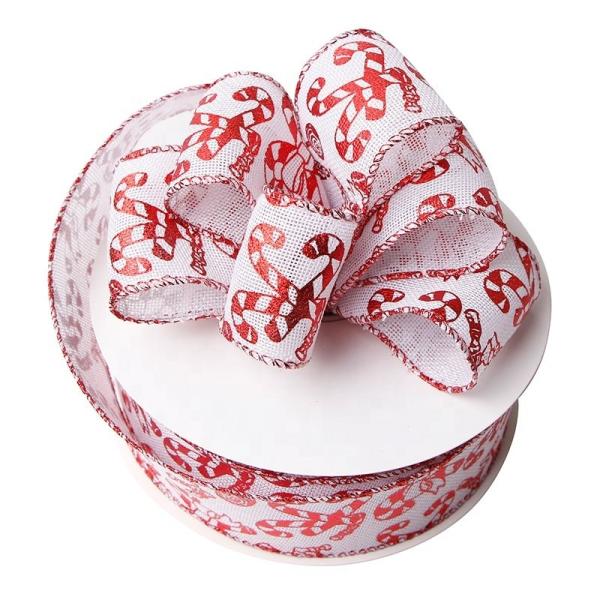 Ribbon Candy Christmas Wired Edge Ribbon Sustainable and Festive Gingerbread Design