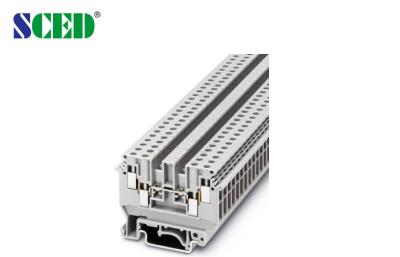 Da montagem compacta 6.2mm de uma só camada do trilho do ruído Calibre de diâmetro de fios 24 - 10 blocos terminais 300V 32A