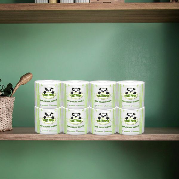 Customized Soft 100% Virgin Bamboo Pulp Eco-Friendly Toilet Paper with Custom Logo and Size Options