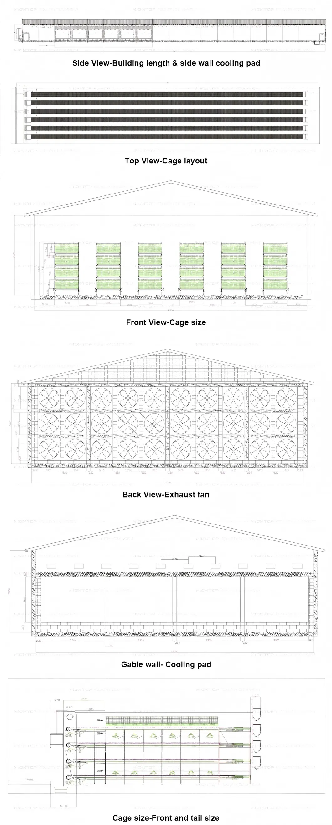 Automatic Chain Type Broiler Cage Equipment Chicken Harvest Cage For Poultry Farming