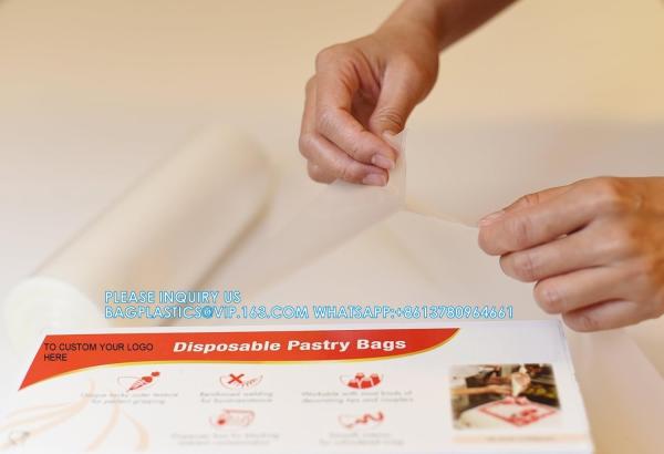 21-Inch Nonskid Ultra Thick Disposable Pastry Bags On Roll, Piping Bags On Roll, Decorating Piping Bags With Dispenser