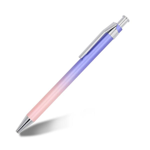 Aluminum Metal Gradient Color Ballpoint Pen 1.0mm Press Type Gift Ball Pen