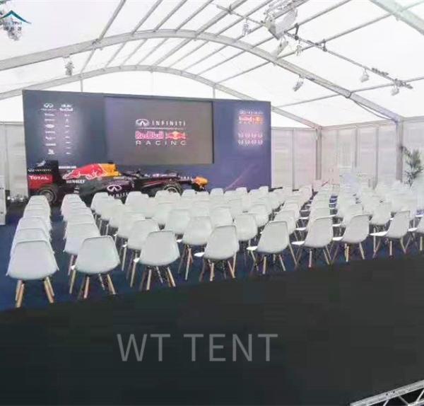 Clear Arcum Tent / High Capacity Glass Wall Tent PVC Roof Pitch With Table